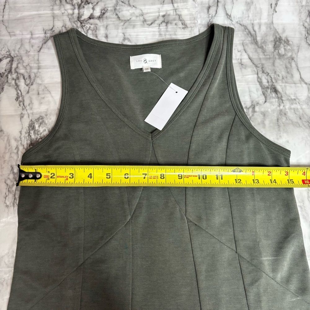 Lou & Grey Long Green Maxi Dress Bodice detail new with tags NWT XS Sleeveless - Picture 4 of 6